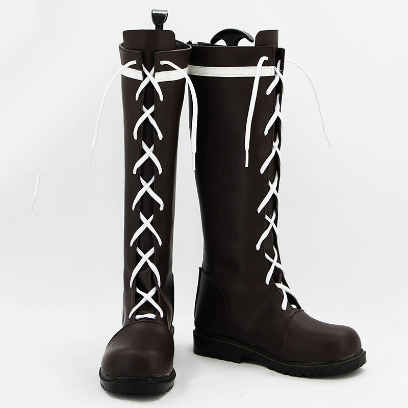 Black Butler Mey-Rin Meirin Brown Shoes Cosplay Boots