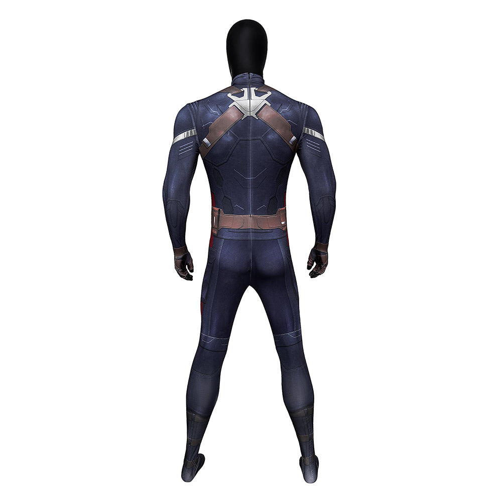 Captain America: The Winter Soldier Captain America Steve Rogers Zentai Jumpsuit Cosplay Costume