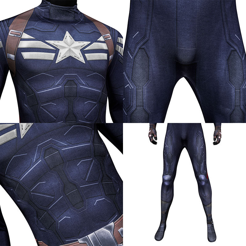 Captain America: The Winter Soldier Captain America Steve Rogers Zentai Jumpsuit Cosplay Costume