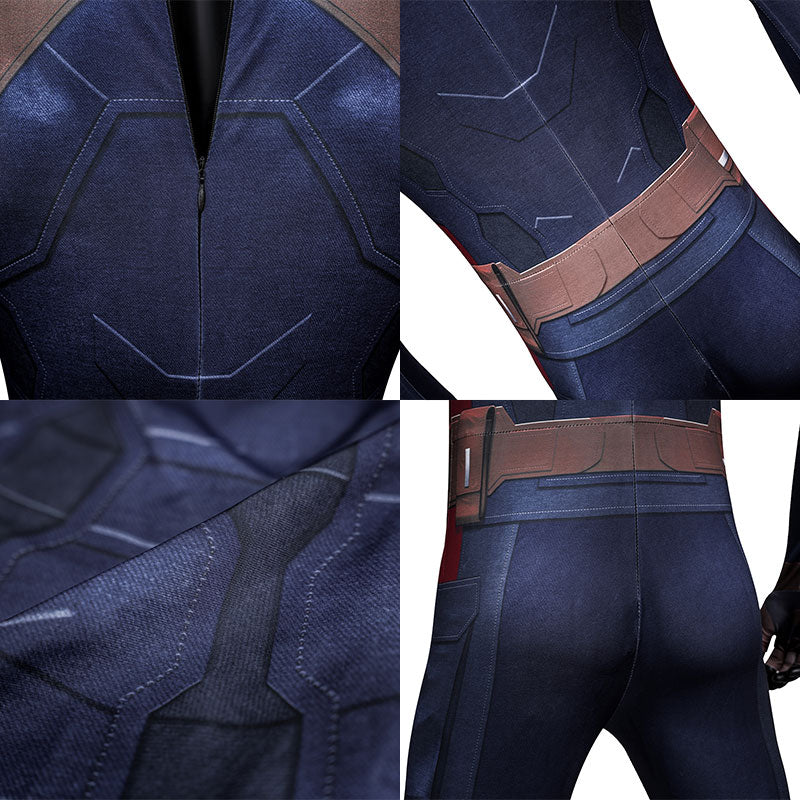 Captain America: The Winter Soldier Captain America Steve Rogers Zentai Jumpsuit Cosplay Costume