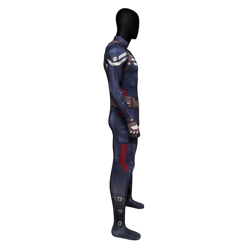 Captain America: The Winter Soldier Captain America Steve Rogers Zentai Jumpsuit Cosplay Costume