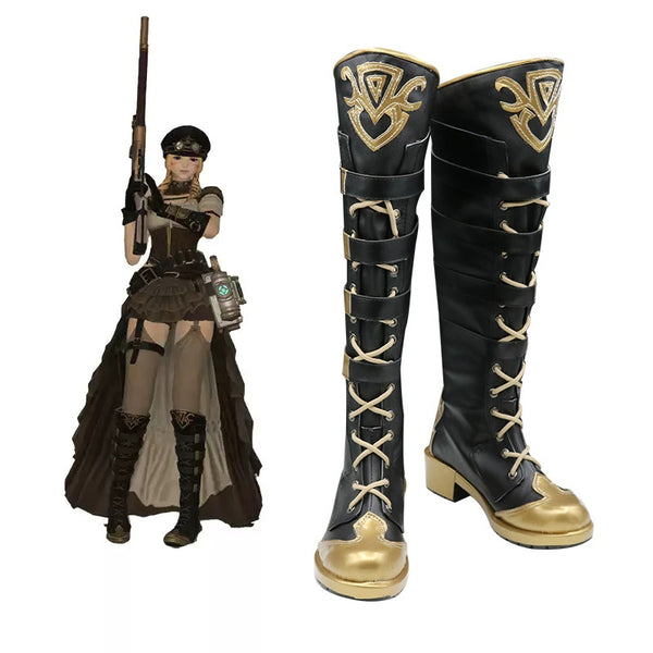 Final Fantasy XIV FF14 480HQ Eorzea Database: Neo-Ishgardian Top of Aiming Shoes Cosplay Boots