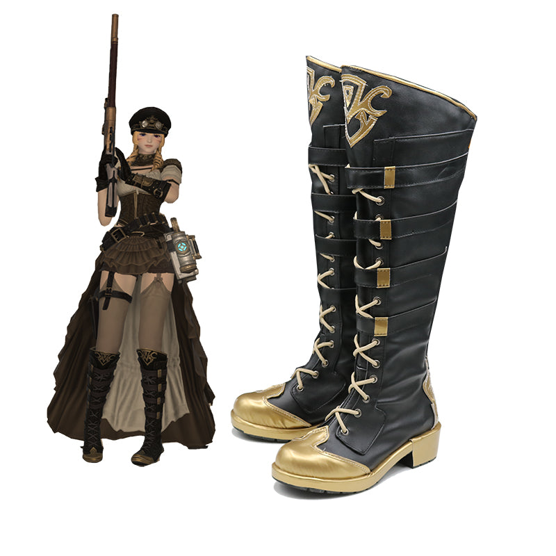 Final Fantasy XV FF14 Neo-Ishgardian Aiming Set Shoes Cosplay Boots