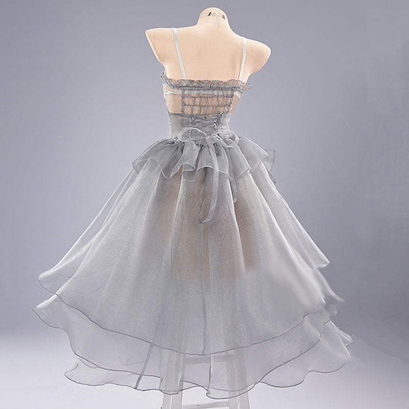 Goddess of Victory: Nikke Cinderella Glass Princess Grey Dress Cosplay Costume