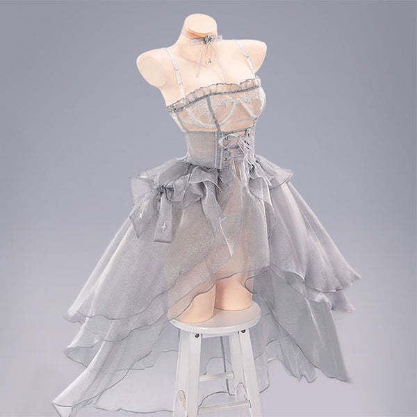 Goddess of Victory: Nikke Cinderella Glass Princess Grey Dress Cosplay Costume