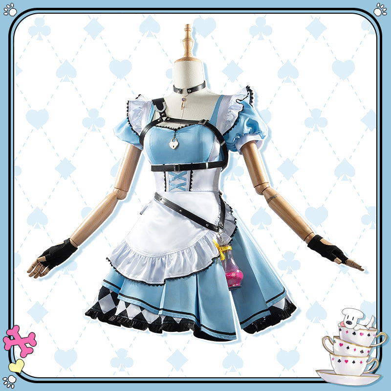 Hololive Virtual YouTuber Inugami Korone Alice in Wonderland Themed Costume Cosplay Costume