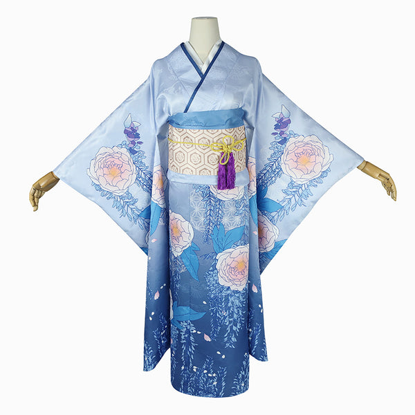 My Happy Marriage Watashi no Shiawase na Kekkon Miyo Saimori Blue Kimono Cosplay Costume