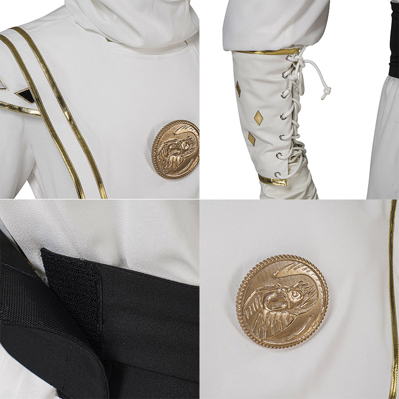 Power Rangers Mighty Morphin Ninja White Ranger Tommy Oliver Cosplay Costume