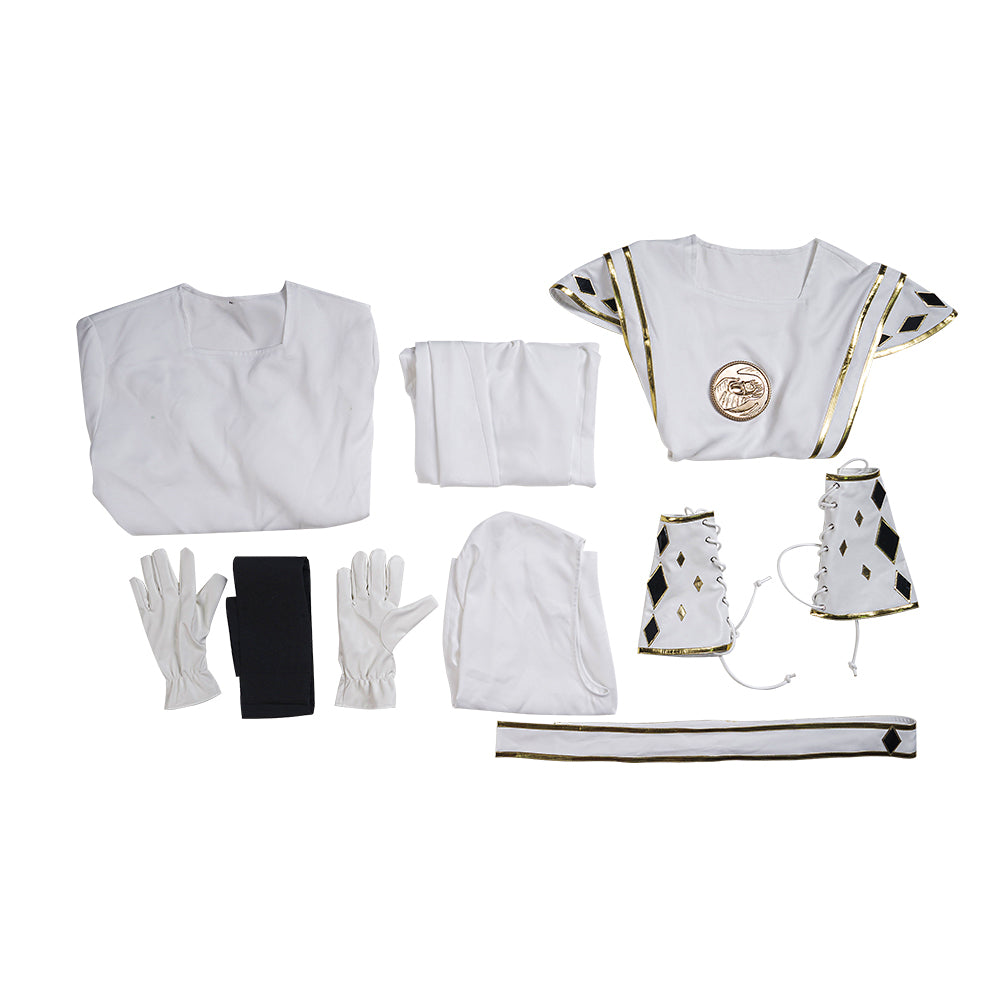 Power Rangers Mighty Morphin Ninja White Ranger Tommy Oliver Cosplay Costume