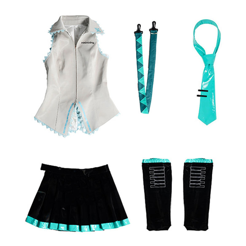 Vocaloid 2 Hatsune Miku Liquid Leather Cosplay Costume