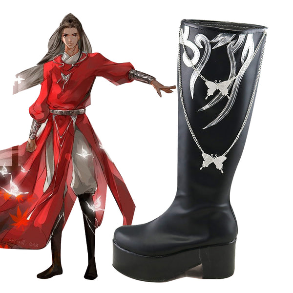 Tian Guan Ci Fu Heaven Official's Blessing Comic Hua Cheng Crimson Rain Sought Flower Shoes Cosplay Boots