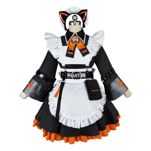 Virtual YouTuber Nijisanji Noctyx Alban Knox Maid Dress Cosplay Costume