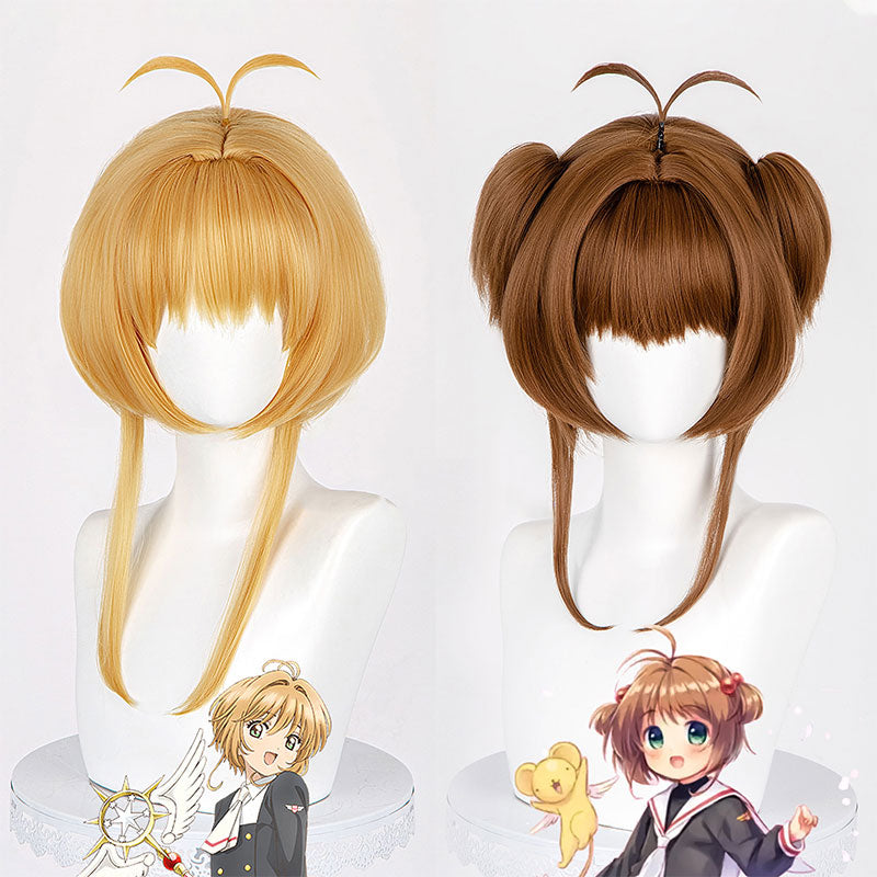 Cardcaptor Sakura Clear Card Sakura Kinomoto Golden Brown Cosplay Wig