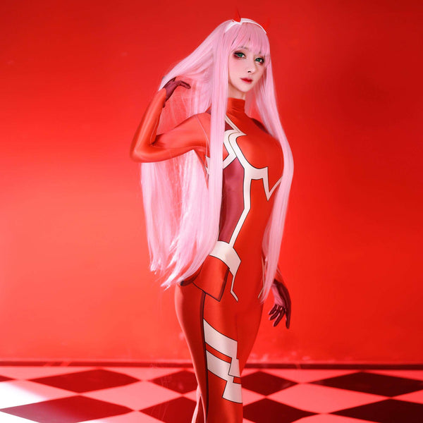 Darling in the Franxx Zero Two Code 002 Zentais Jumpsuit Cosplay Costume