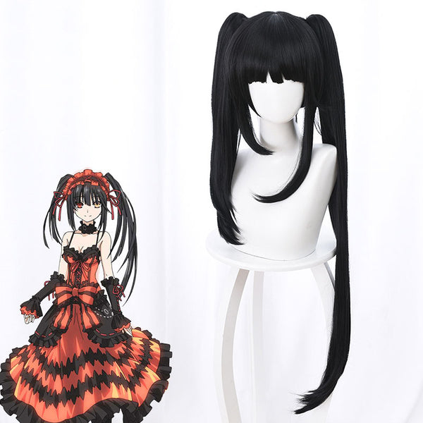 Date A Live Kurumi Tokisaki Black Cosplay Wig