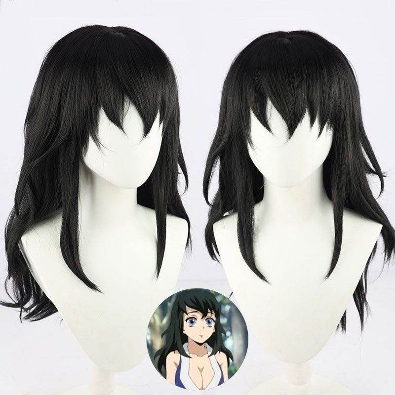 Demon Slayer: Kimetsu no Yaiba Season 2 Suma Black Cosplay Wig ...