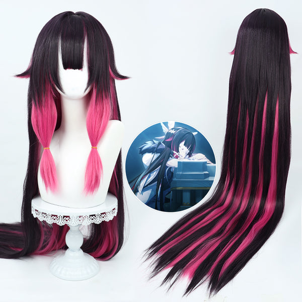 Genshin Impact Fatui Columbina Black Purple Cosplay Wig