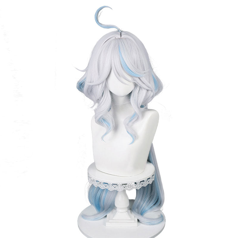 Genshin Impact Fontaine Hydro Archon Focalors Furlna Silver White Blue Cosplay Wig