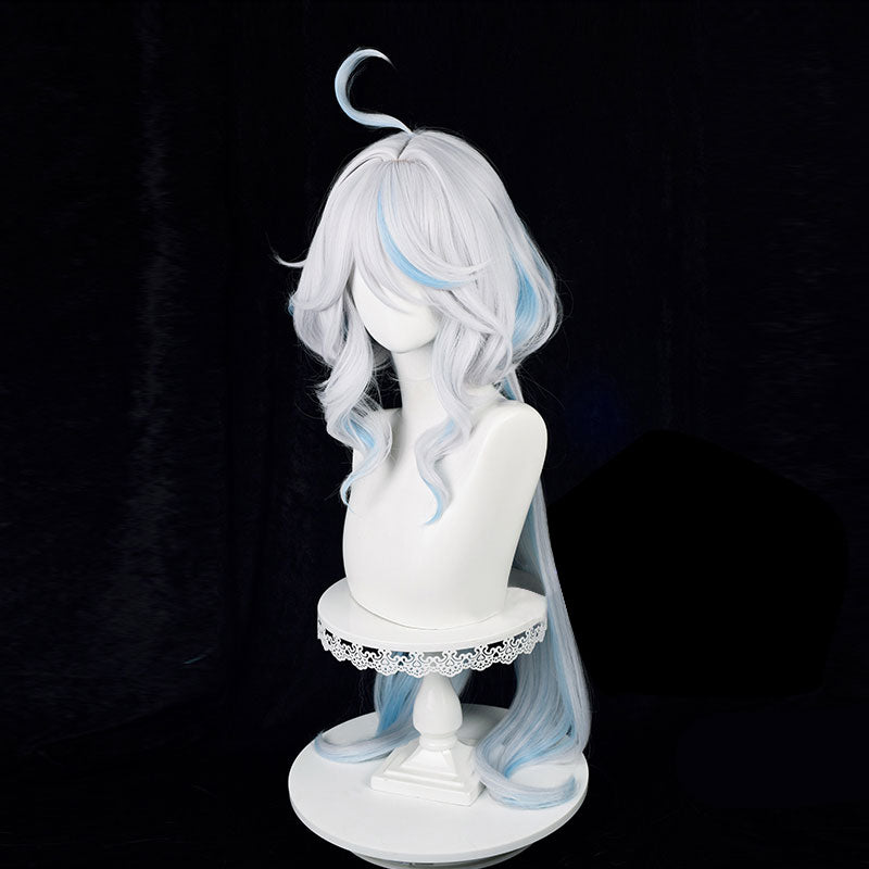 Genshin Impact Fontaine Hydro Archon Focalors Furlna Silver White Blue Cosplay Wig