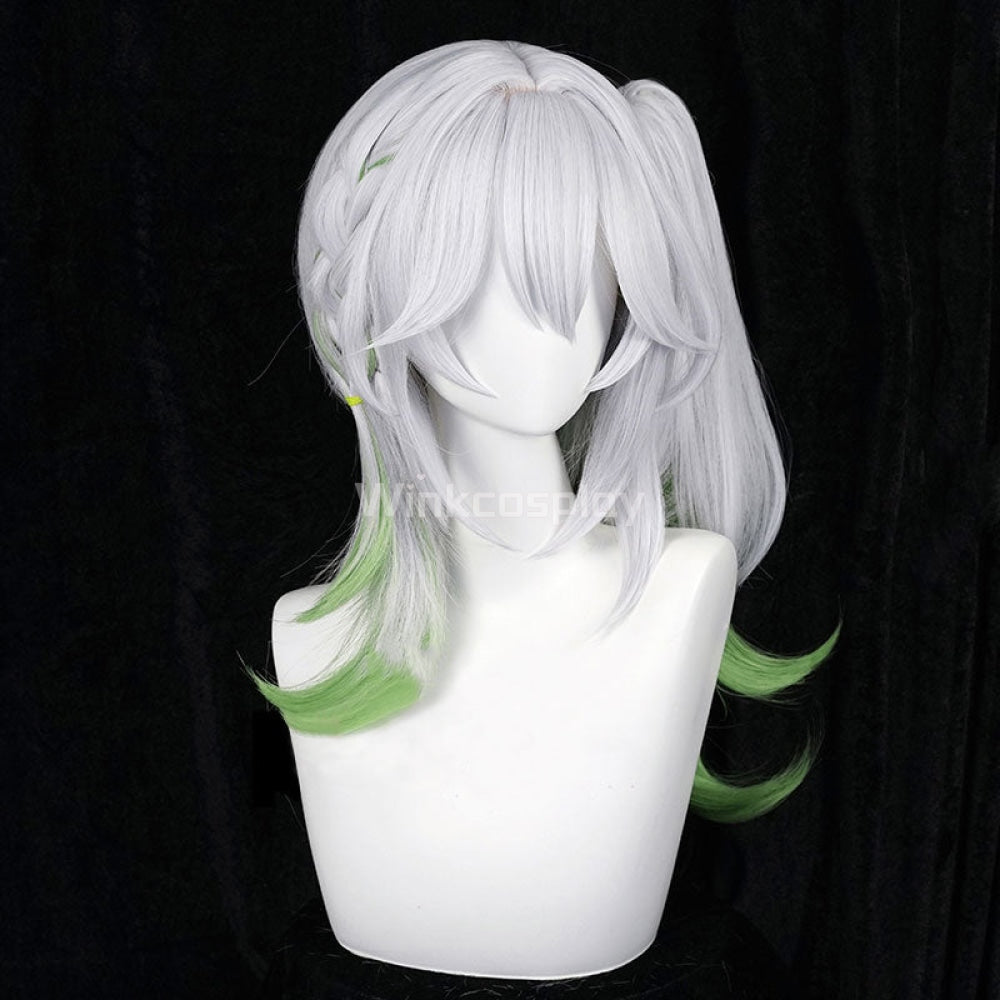 Genshin Impact Nahida Silver Green Cosplay Wig