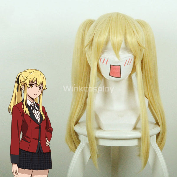 Kakegurui Compulsive Gambler Mary Saotome Meari Golden Cosplay Wig