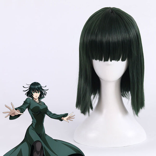 One Punch Man Blizzard of Hell Fubuki Deep Green Cosplay Wig