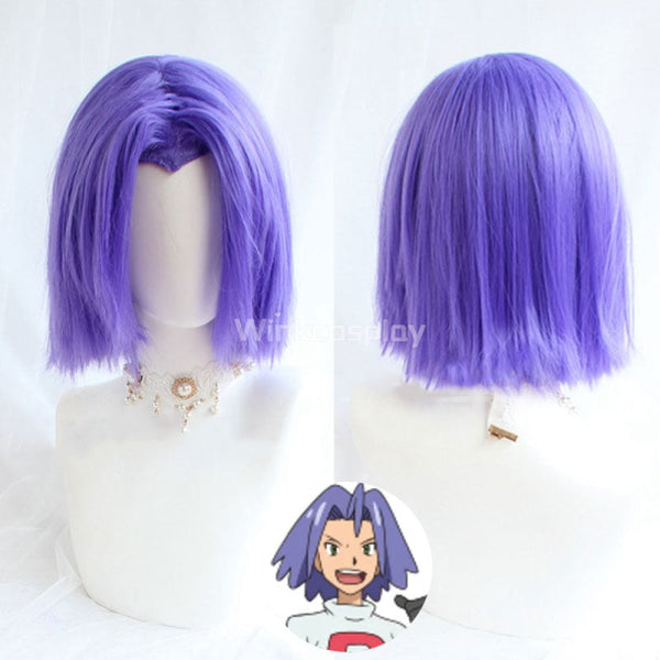 Pokémon Pokemon James Blue Purple Cosplay Wig