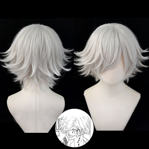 Tokyo Revengers White Leopard Wakasa Imaushi Silver White Cosplay Wig